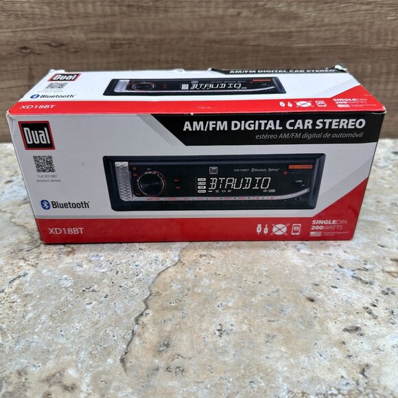 Dual Car Stereo Head Unit XD18BT Single DIN 200 Watts Bluetooth, USB NIB - Picture 4 of 12